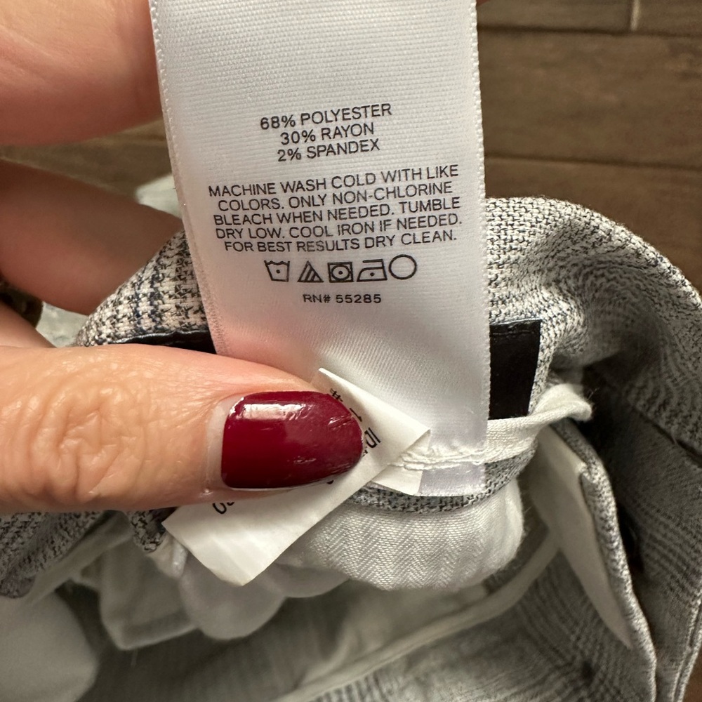 Express Plaid Light Gray Work Pants - Picture 6 of 7